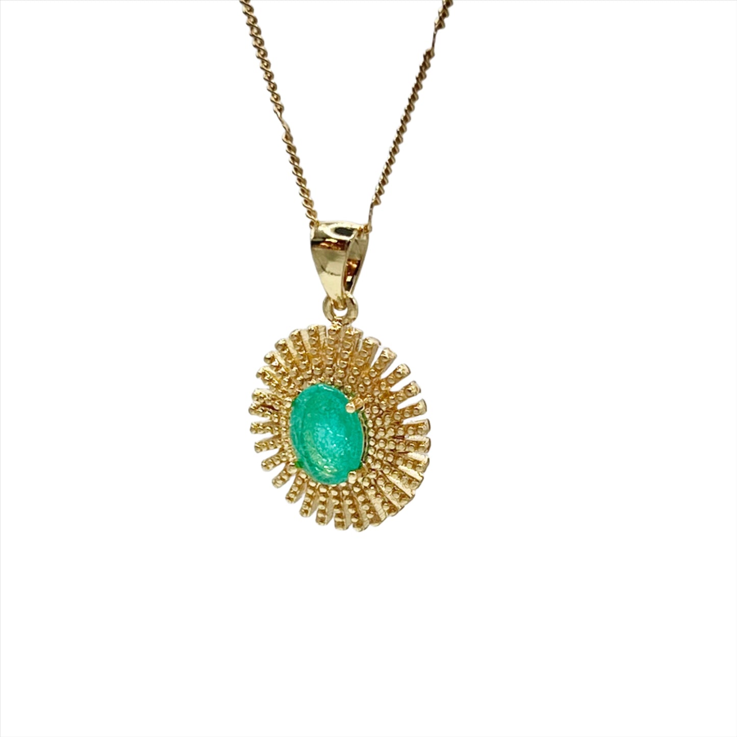 Soliel Teal Sunburst Necklace