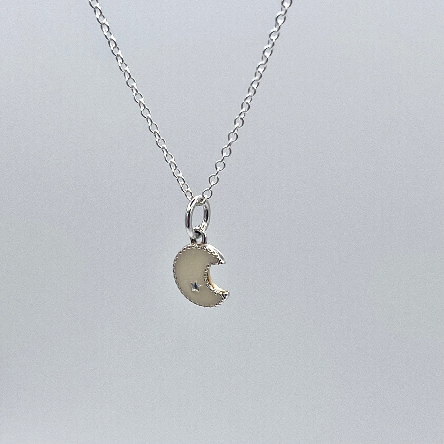 Mini White Moon Necklace