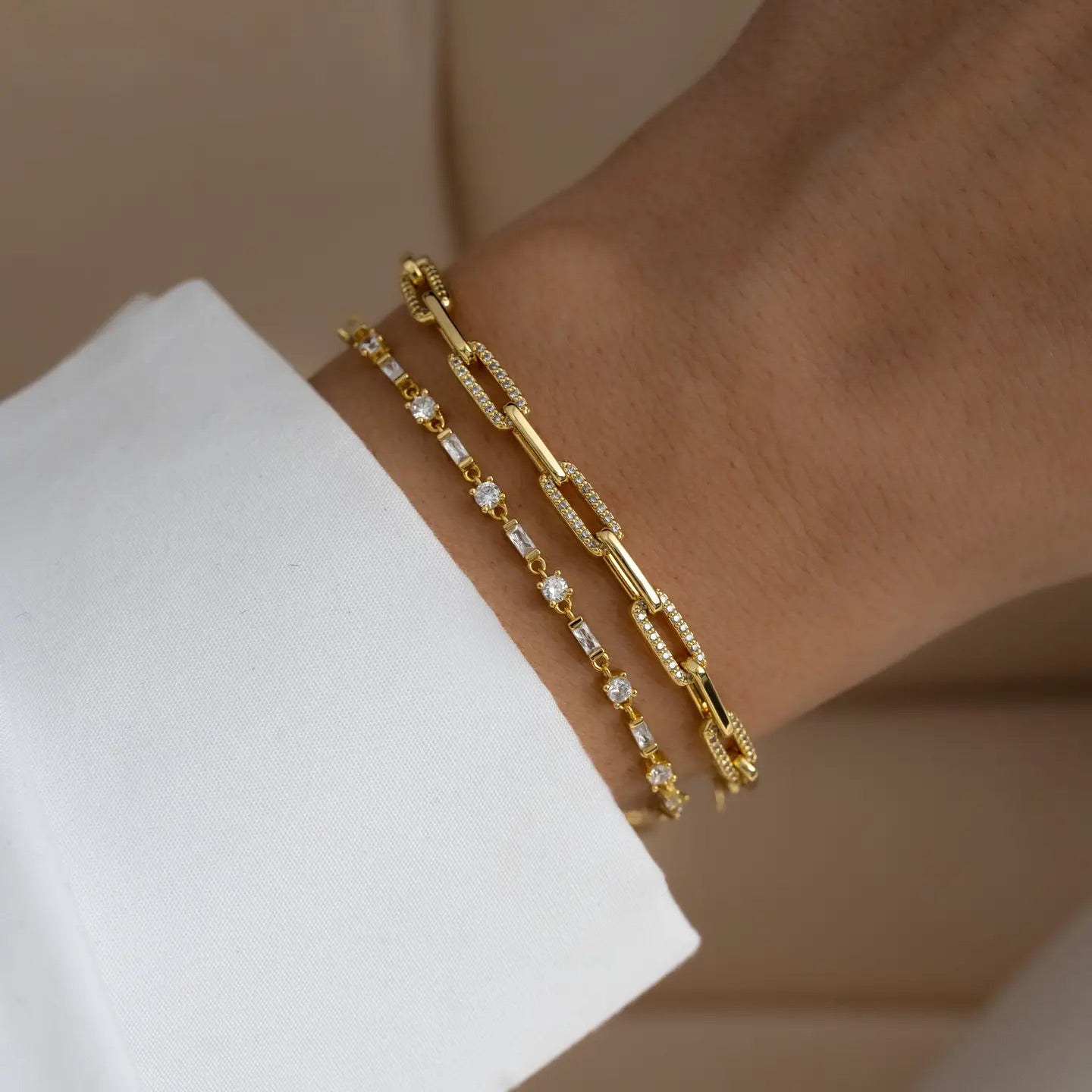 Paperclip Bracelet with Diamonds