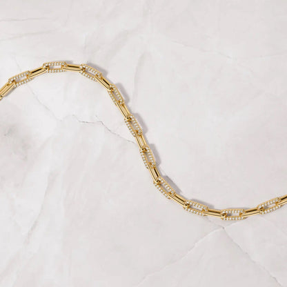 Paperclip Bracelet with Diamonds