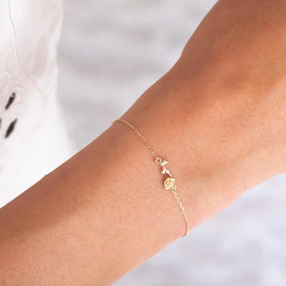 Mini Rose Solid Gold Bracelet