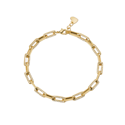 Paperclip Bracelet with Diamonds