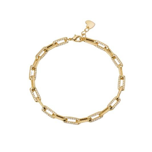 Paperclip Bracelet with Diamonds