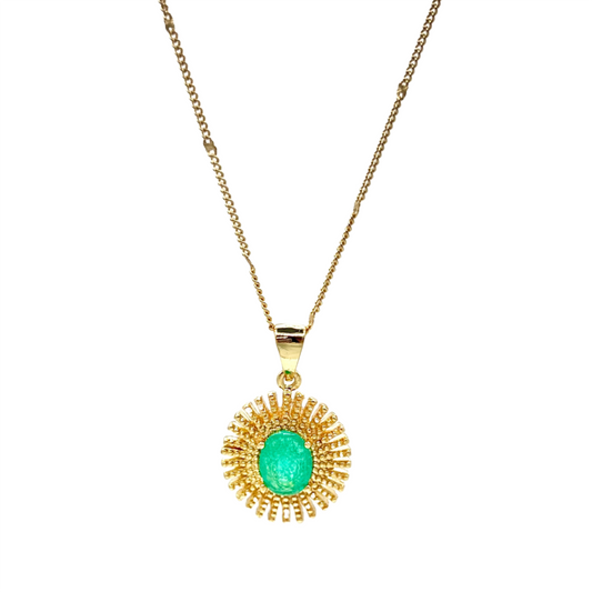 Soliel Teal Sunburst Necklace