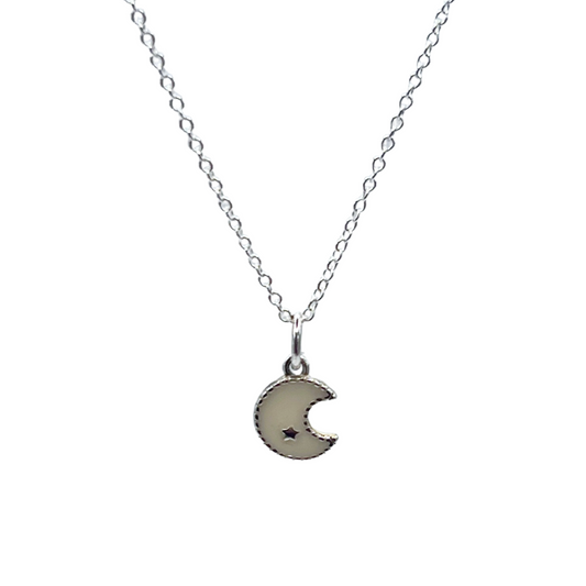 Mini White Moon Necklace